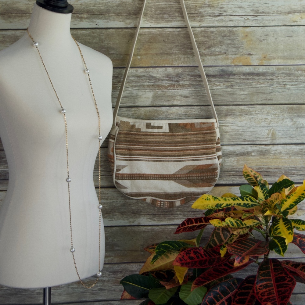 VINTAGE Canvas Aztec Tribal Southwest Handbag